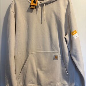 Carhartt Hoodie Women's size M NWT white brown logo on sleeve